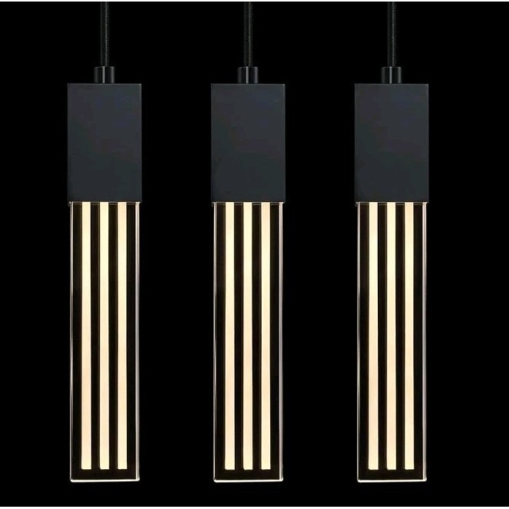 3 Pack Black LED Pendant Light Modern Ceiling Chandelier Kitchen Bedroom Fixture